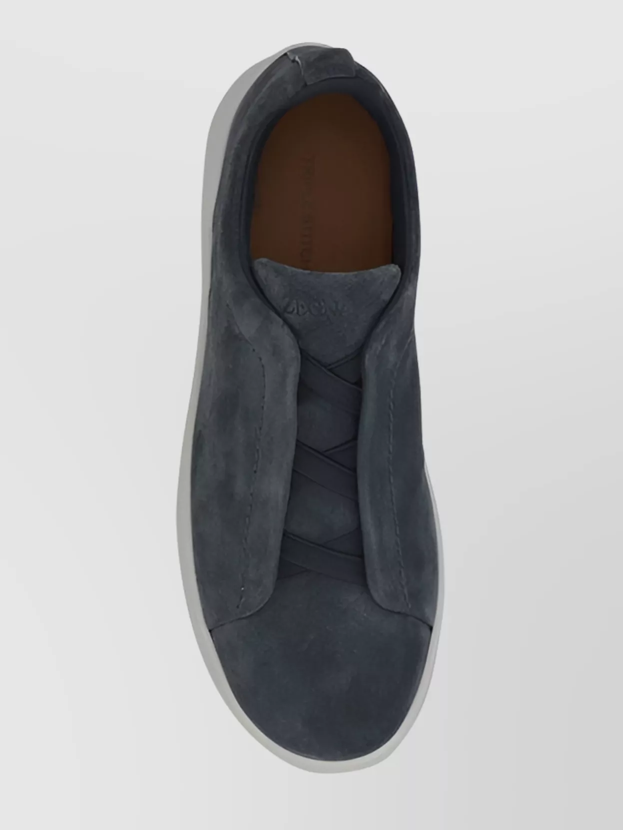 Zegna Flat Sole Leather Sneakers With Suede Finish