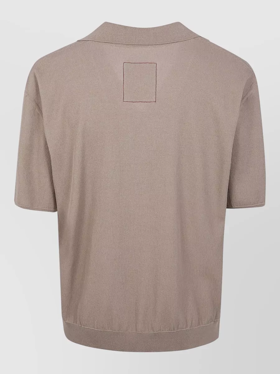 Uma Wang Silk Blend Ribbed Polo Shirt