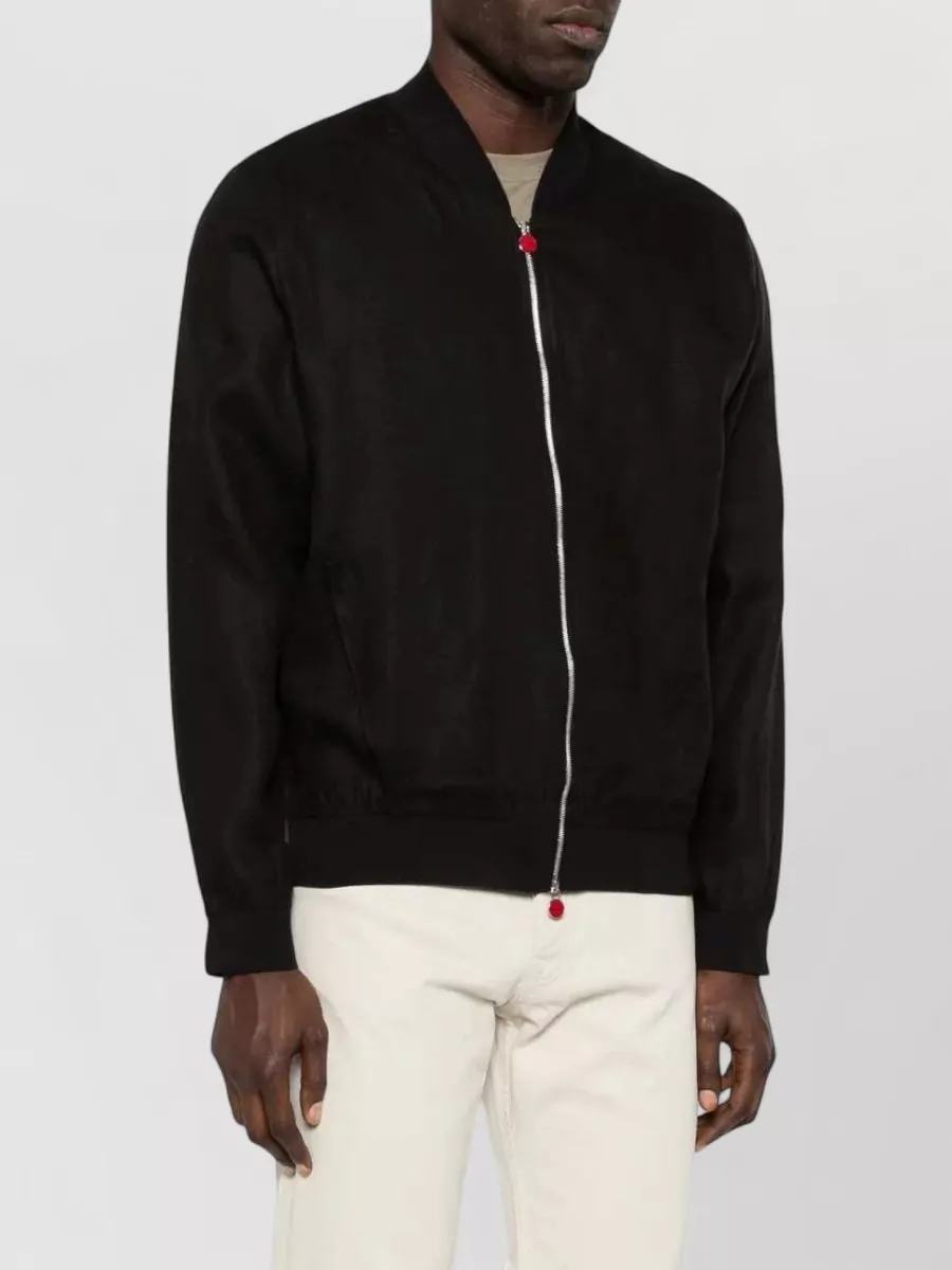 Kiton Bomber Collar Long Sleeve Zip Jacket