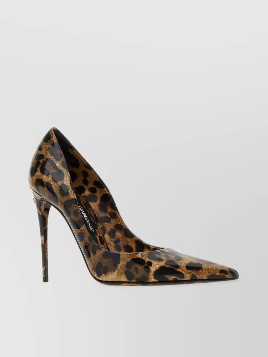 Shop Dolce & Gabbana Exotic Print Leather Pumps In Brown
