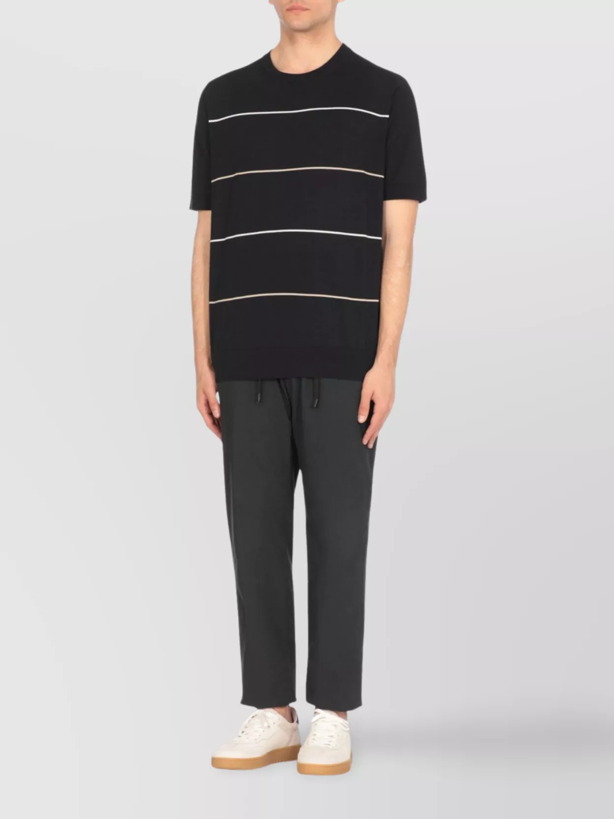 Peserico Short Sleeves Polo Shirt With Striped Pattern
