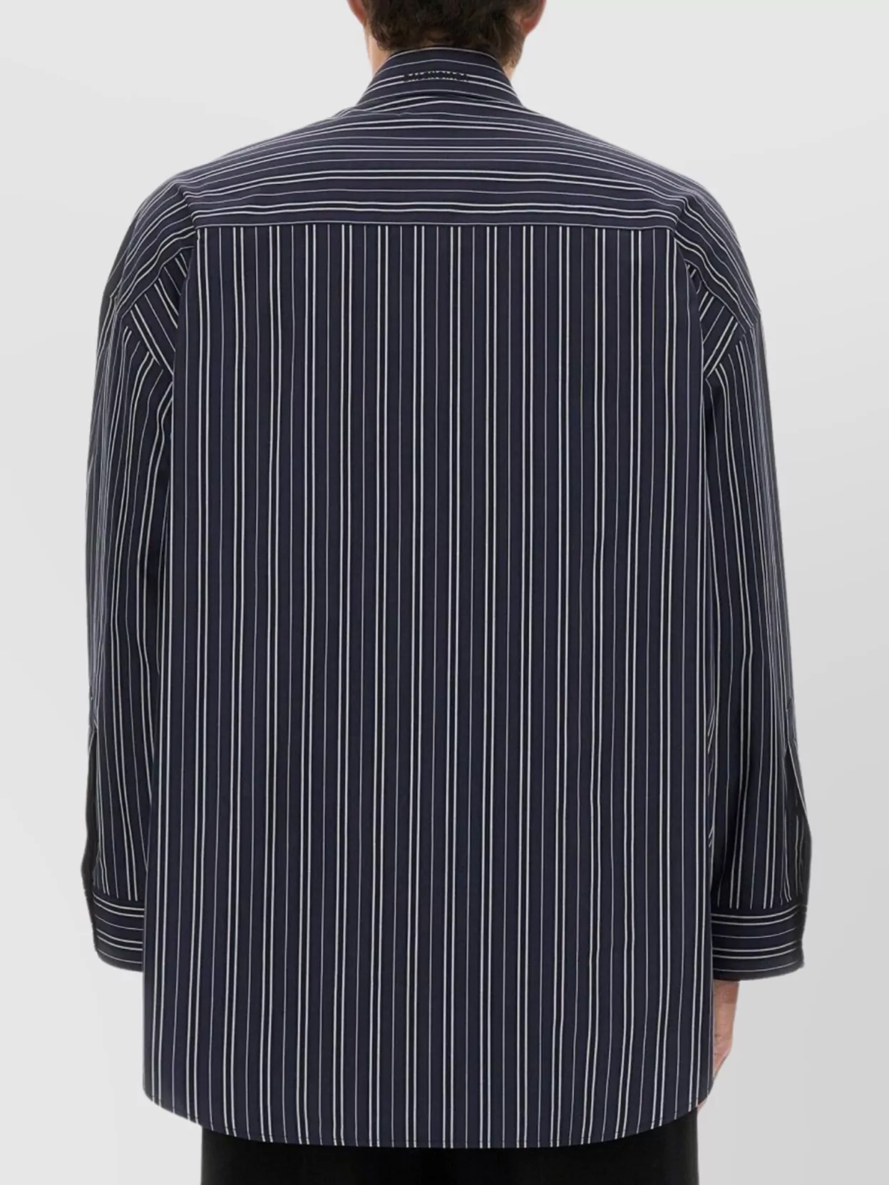 Balenciaga Striped Long Sleeve Oversized Top