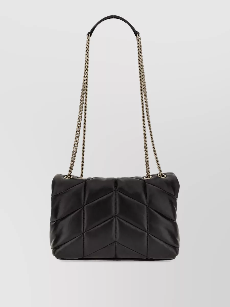 Saint Laurent Puffer Leather Clutch Bag