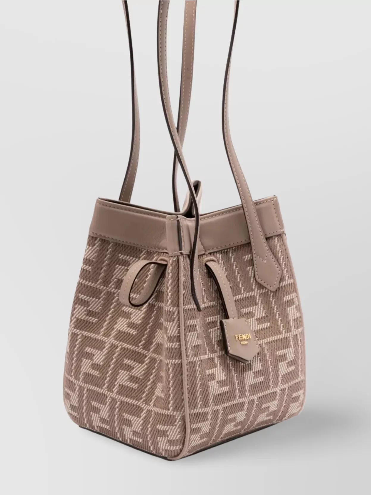 Fendi M Textured Logo Strap Bag
