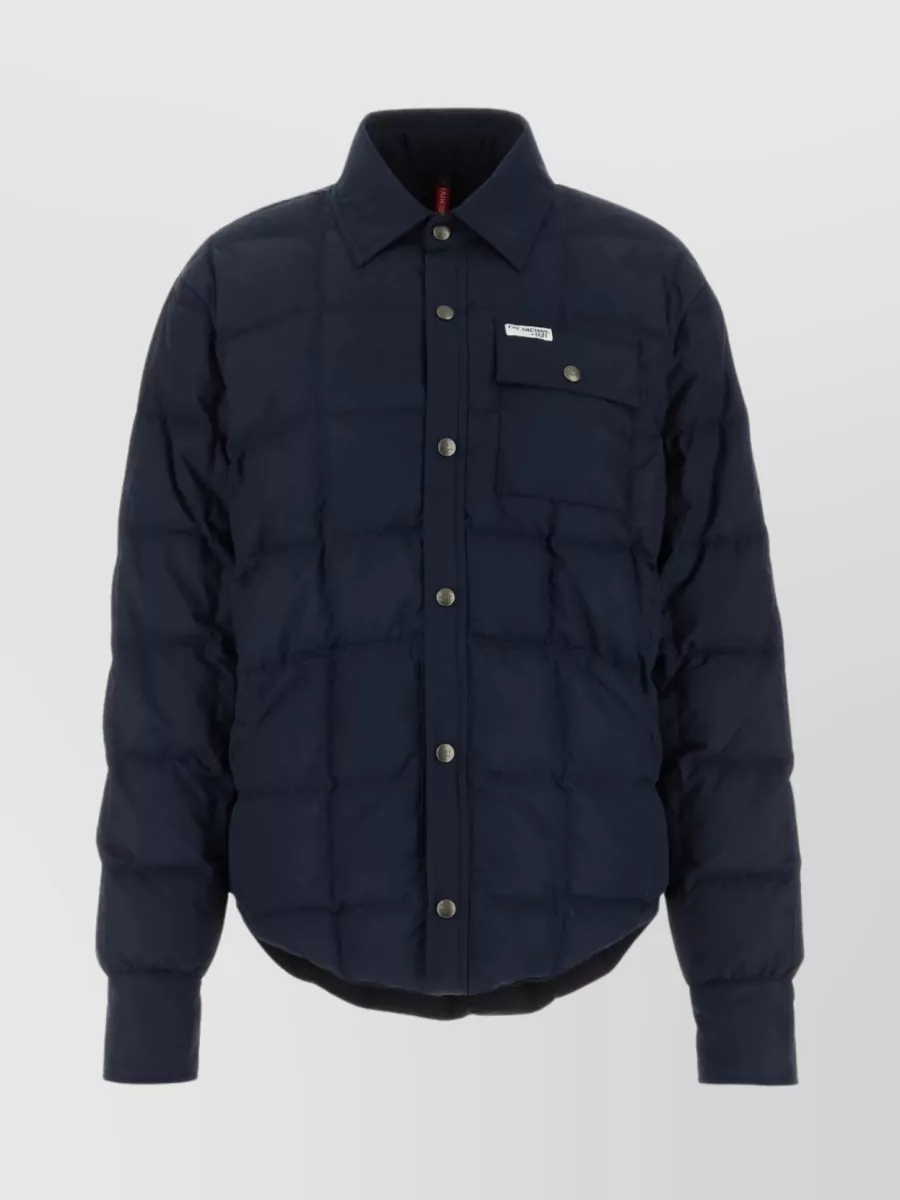 Shop Fay Polyester Quilted Down Jacket With Multiple Pockets In Blue