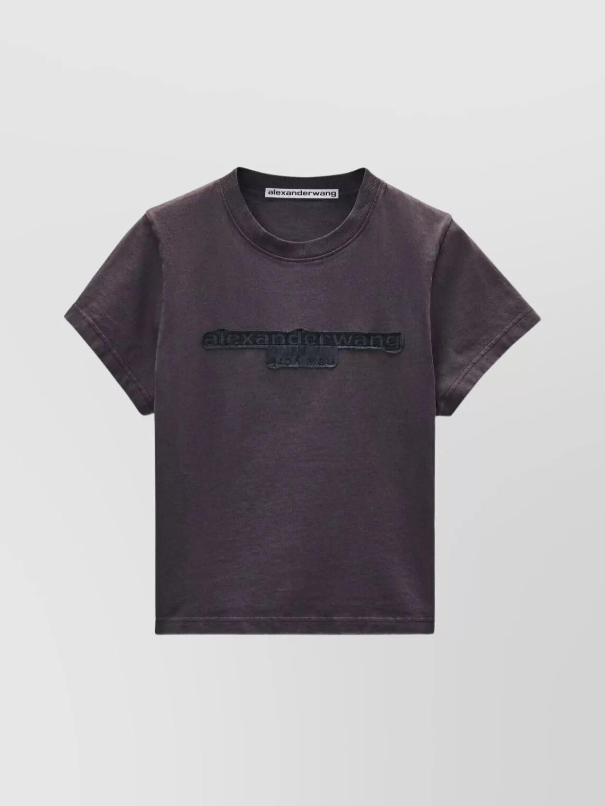 Alexander Wang Reverse Embroidery Logo Washed Jersey T-shirt Clothing In Gray