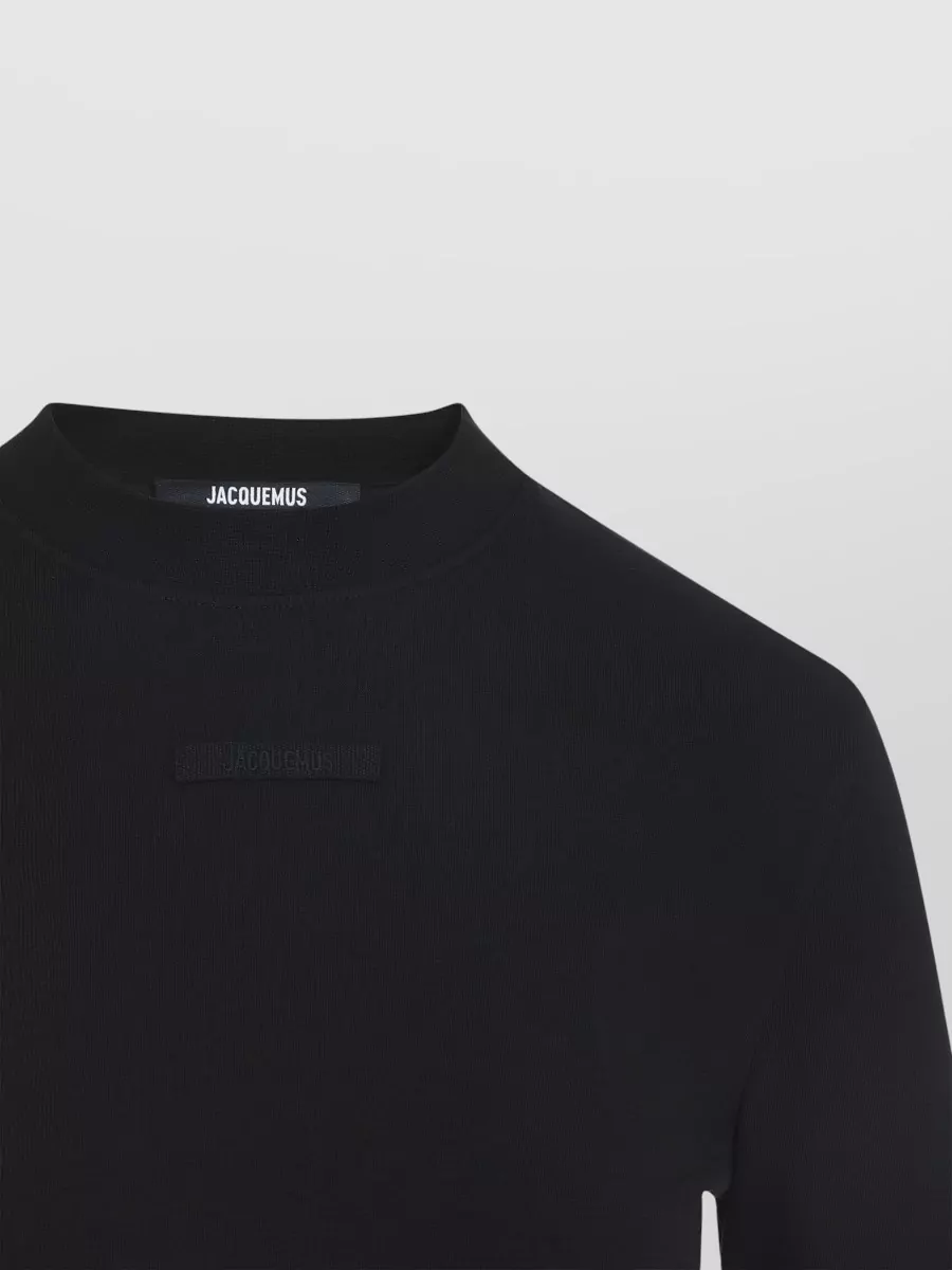 Jacquemus Cropped Gros Grain Long Sleeve Top