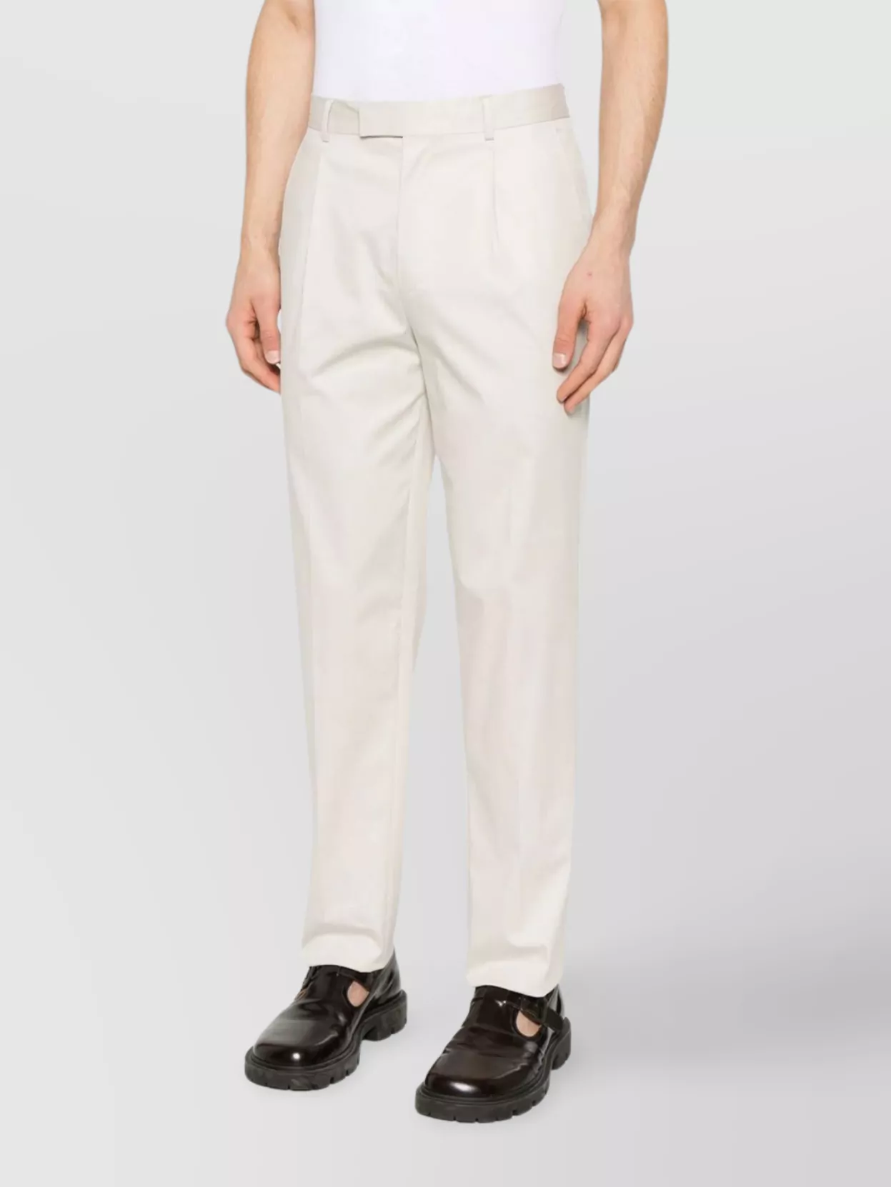 Zegna Front Pleated Trousers Pockets