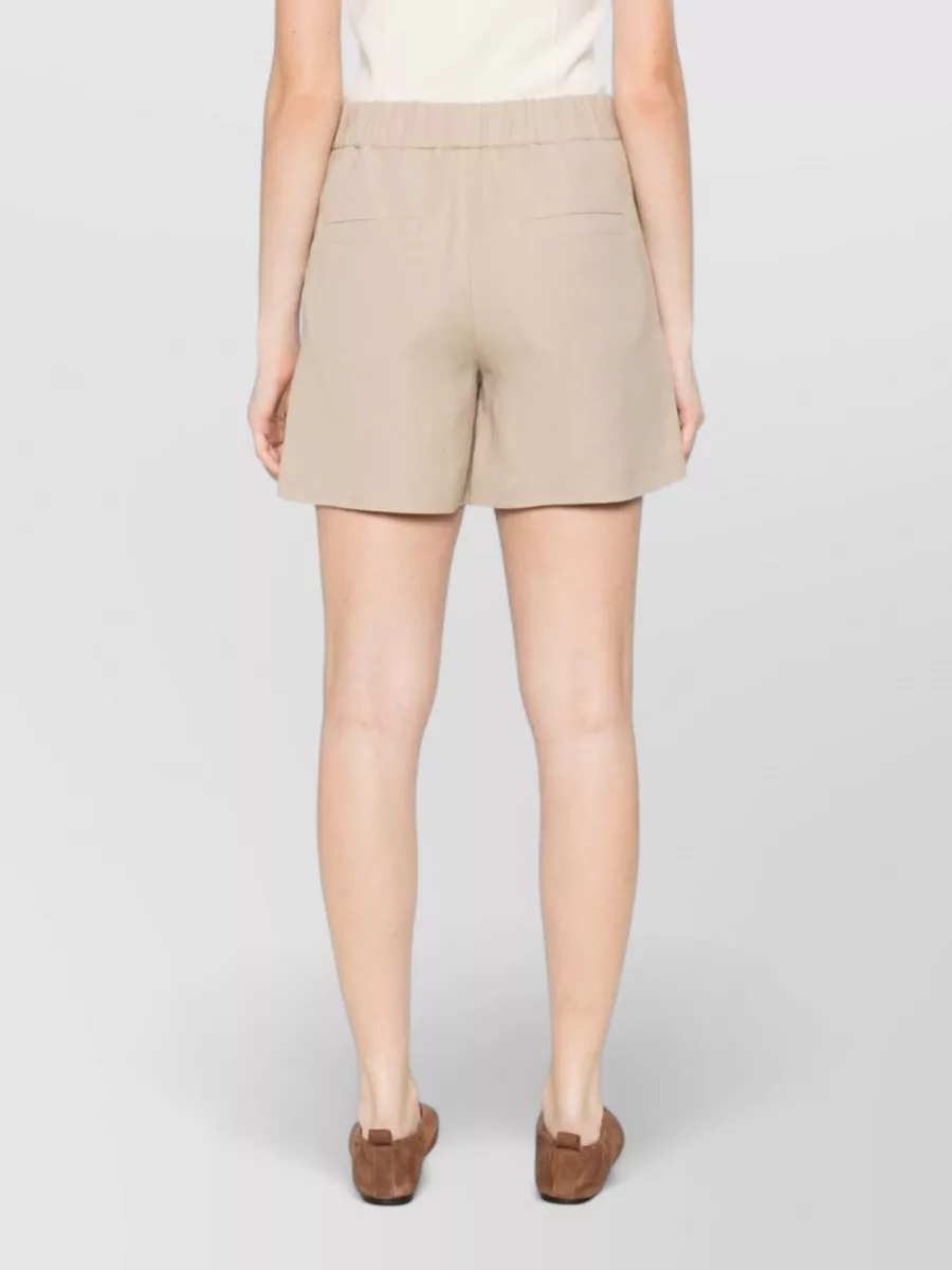 Brunello Cucinelli Linen Blend Shorts Pleats Pockets Back