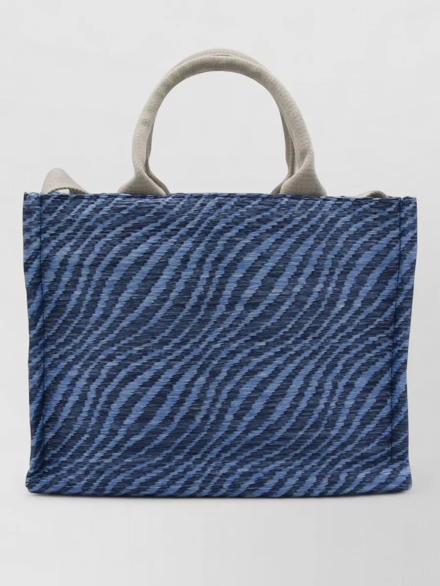 Marni Textured Tote Bag And Shoulder Strap In Blue