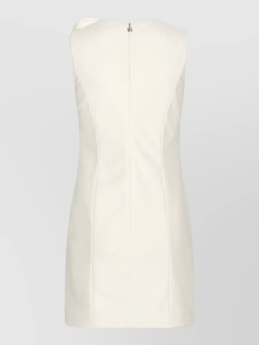 Rotate Crepe Flower Appliqué Mini Dress