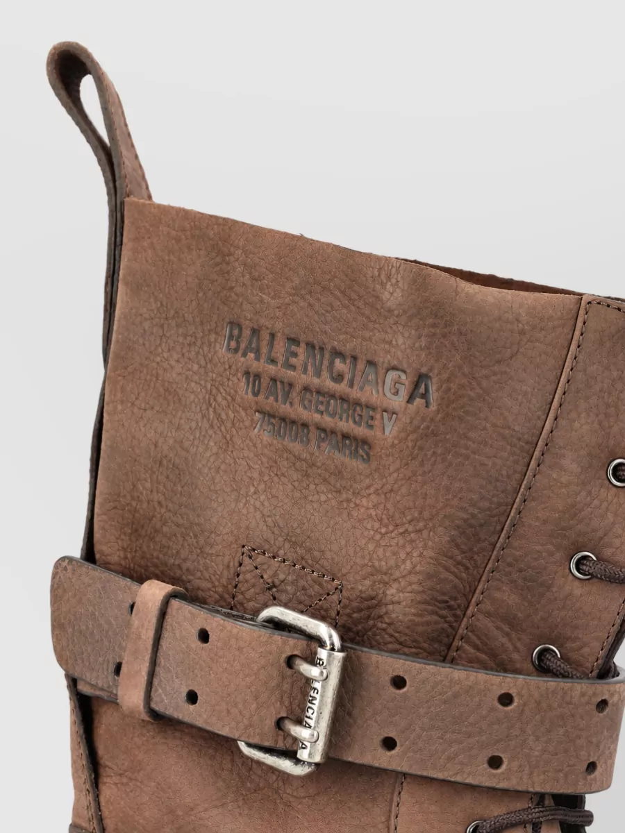 Balenciaga Leather Lace-Up Ankle Boots