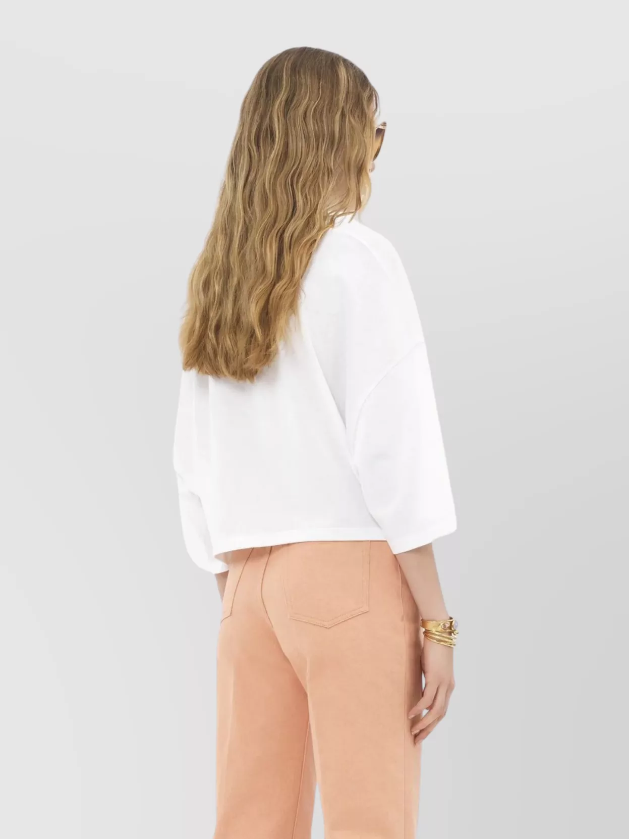 Chloé Crewneck Logo T-Shirt Oversized Cropped