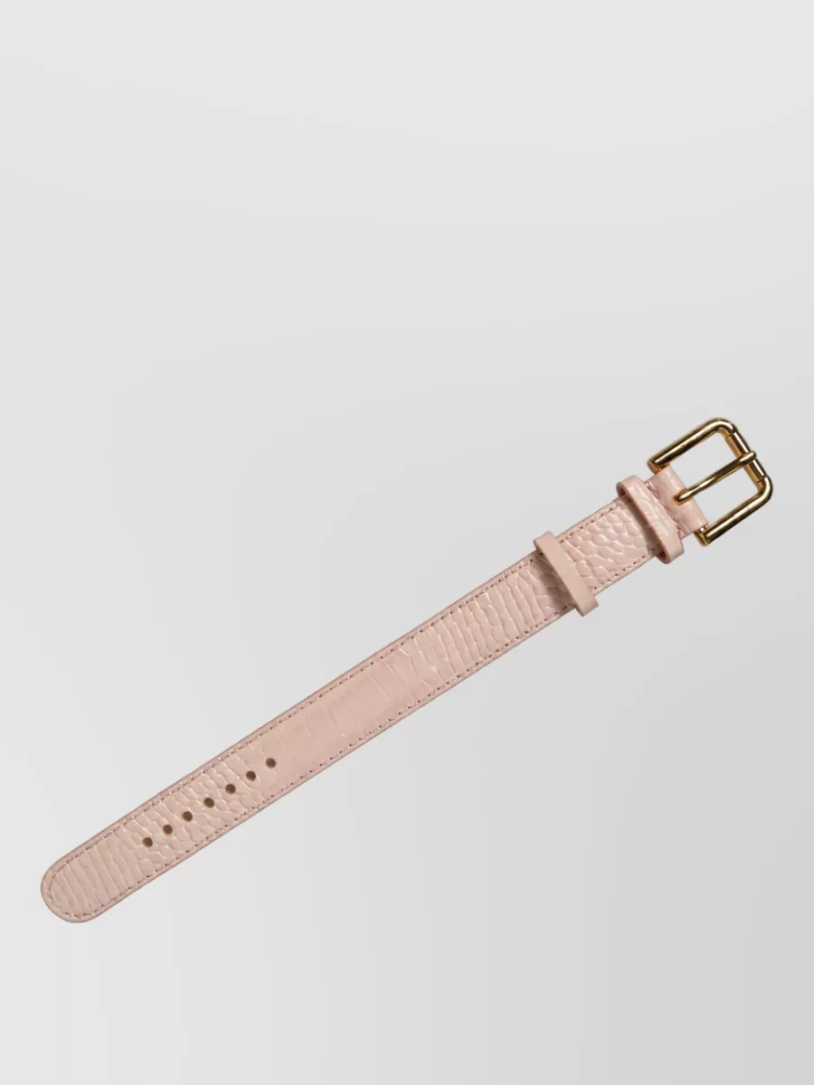 Dolce&Gabbana Embossed Leather Belt Bracelet