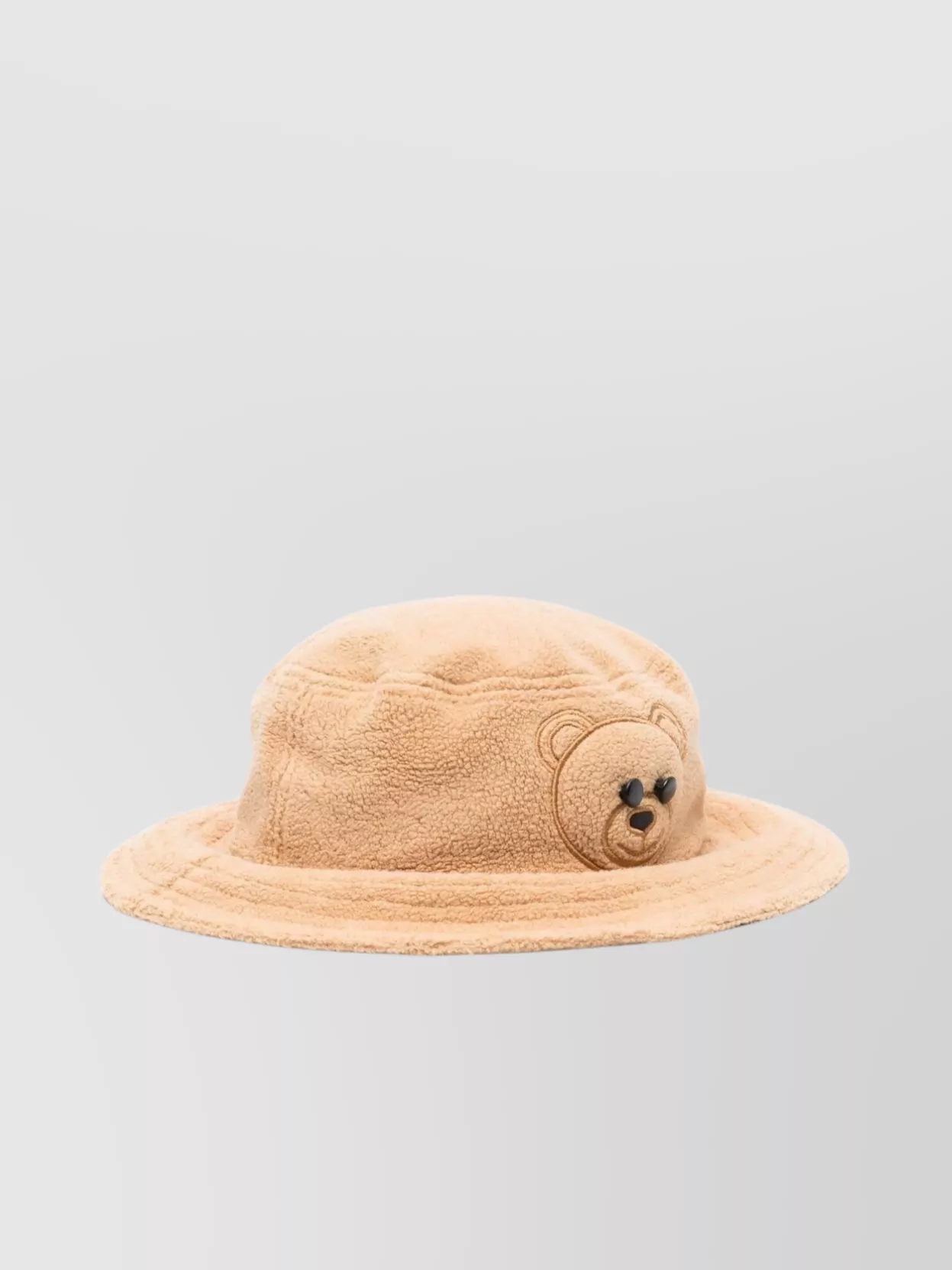 Shop Moschino Soft Fleece Teddy Hat In Beige