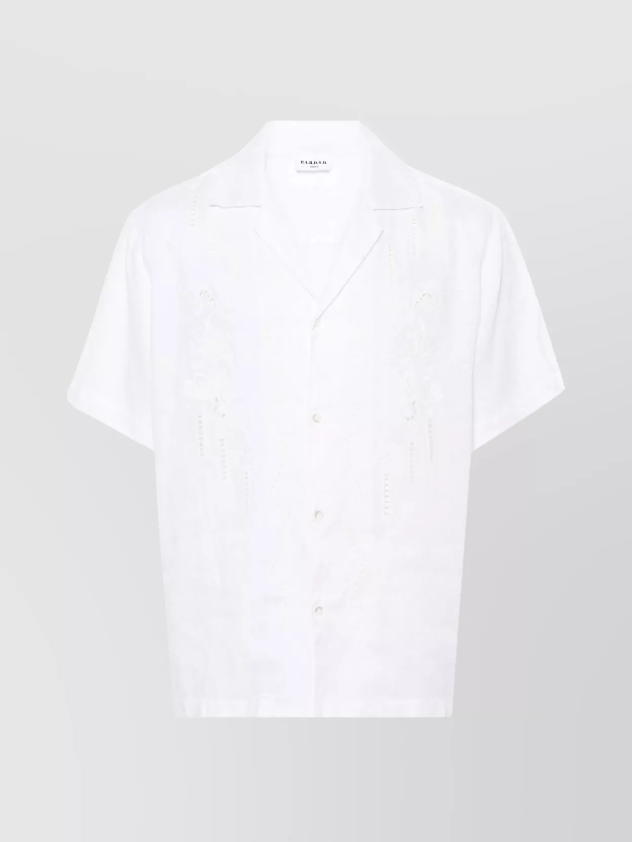 Shop P.a.r.o.s.h Linen Shirt Embroidered Detailing
