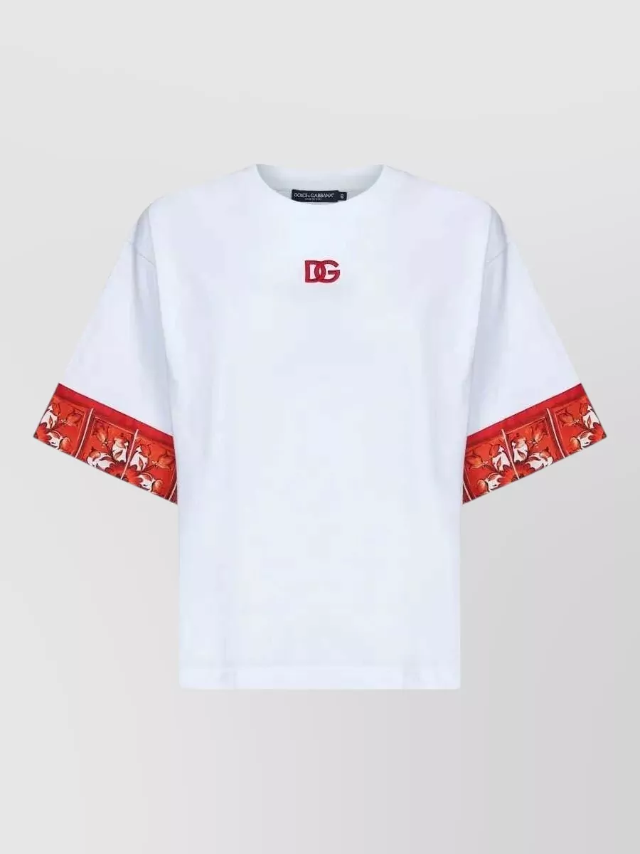 Dolce&Gabbana ribbed majolica print short-sleeve t-shirt