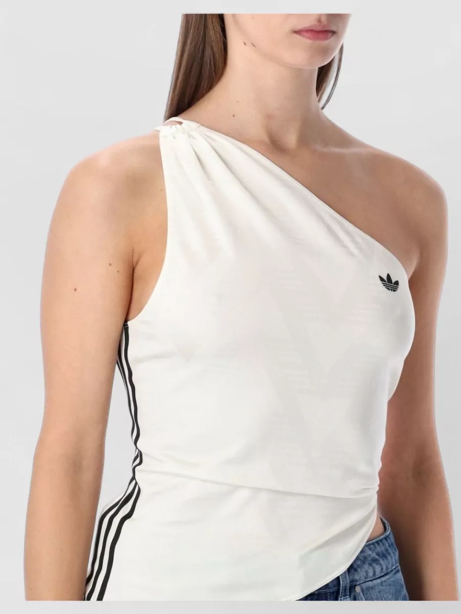 Adidas Originals One-Shoulder Cut-Out Back Top Stripes