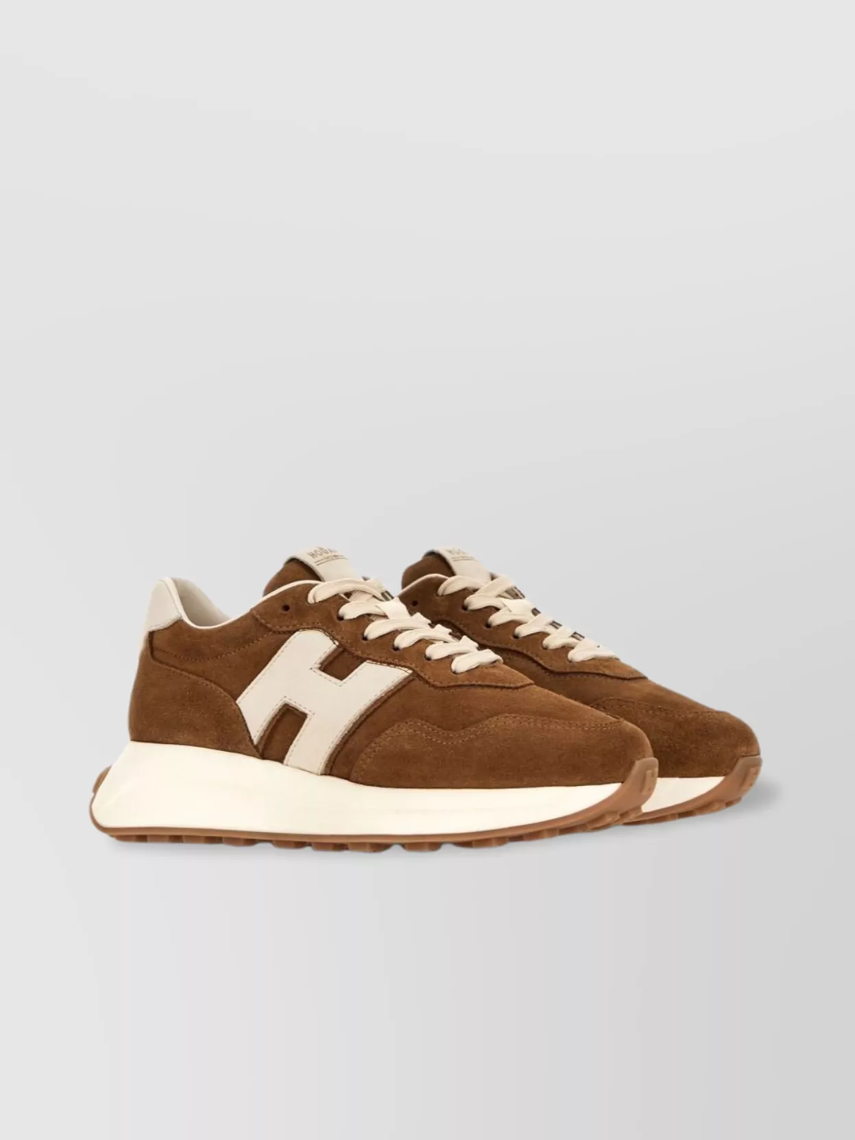 Hogan Leather Sneakers With Round Toe And Rubber Sole