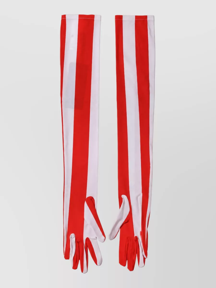 Dolce&Gabbana striped elbow-length gloves