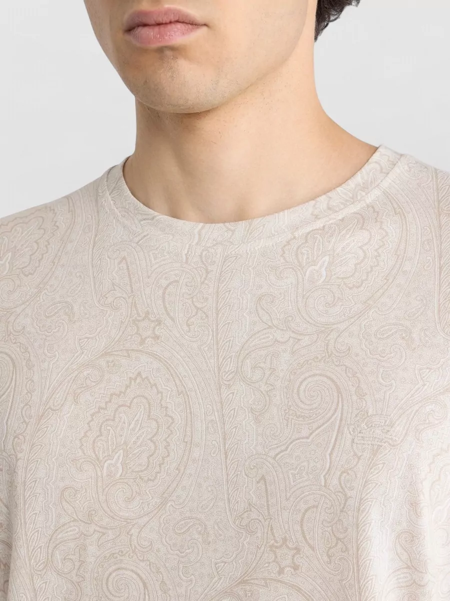 Etro Roma T Shirt Crew Neck Paisley
