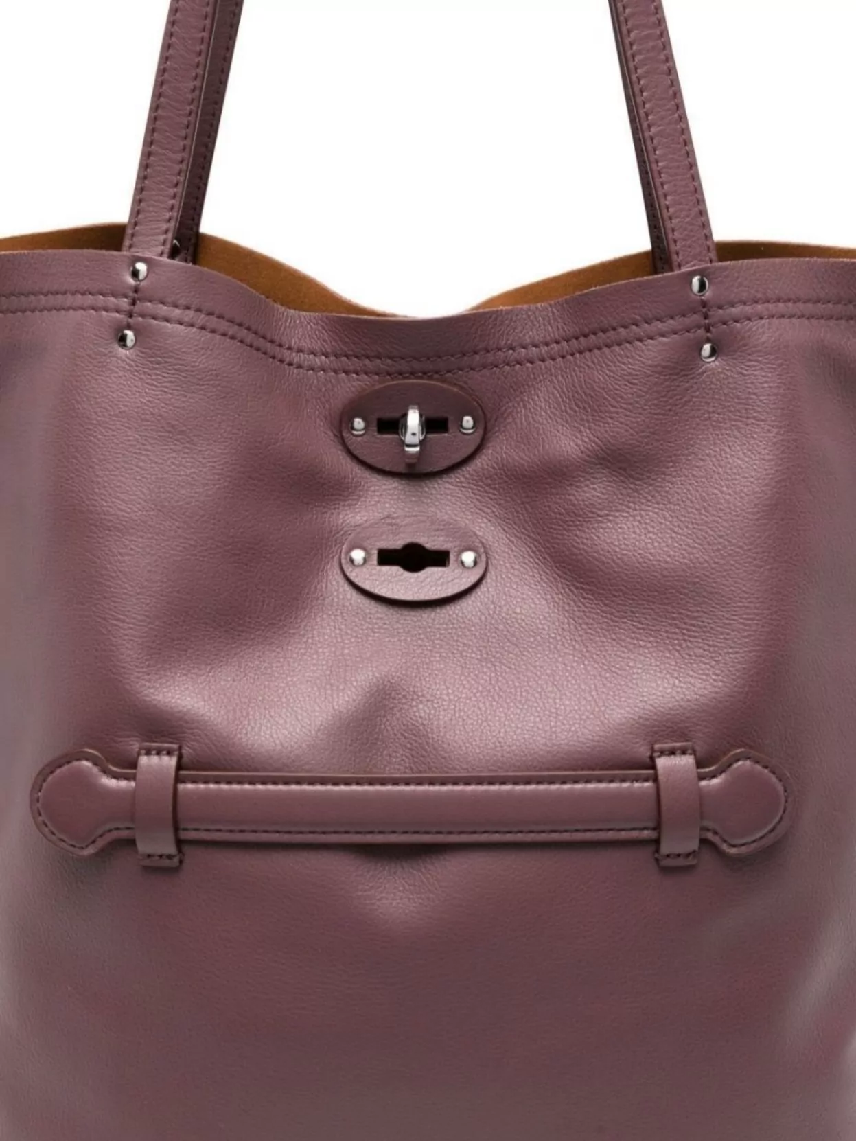 Zanellato Saeta Medium Leather Tote Bag With Studded Detailing