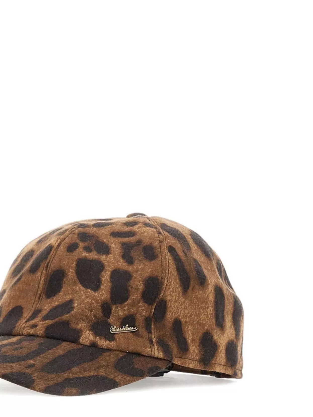 Borsalino Animal Print Wool Baseball Cap With Curved Brim