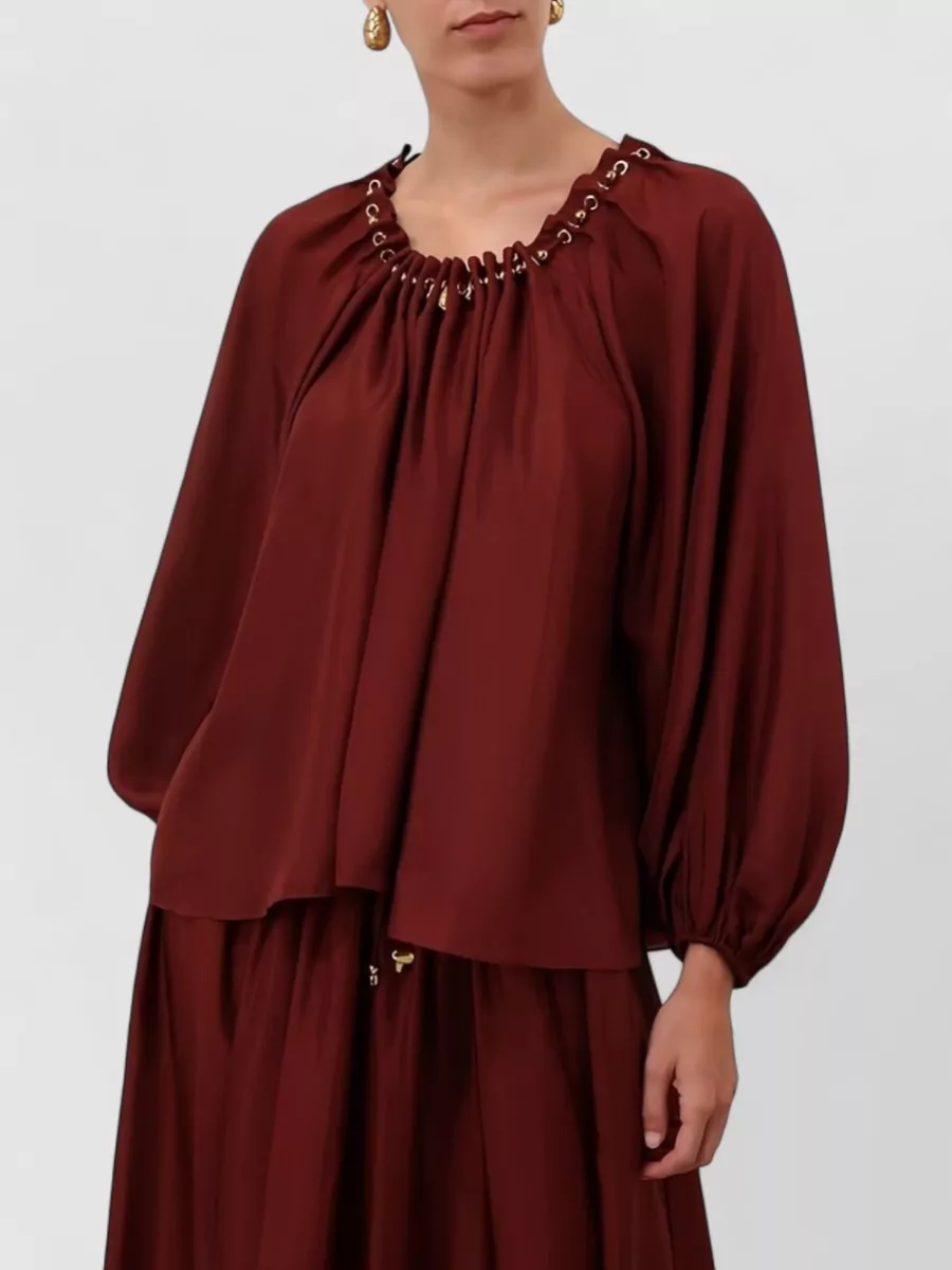 Zimmermann Silk Gathered Bead Blouse