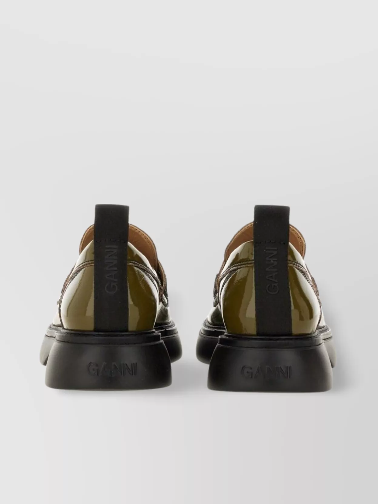 Ganni Logo Loafer Chunky Sole Glossy Finish