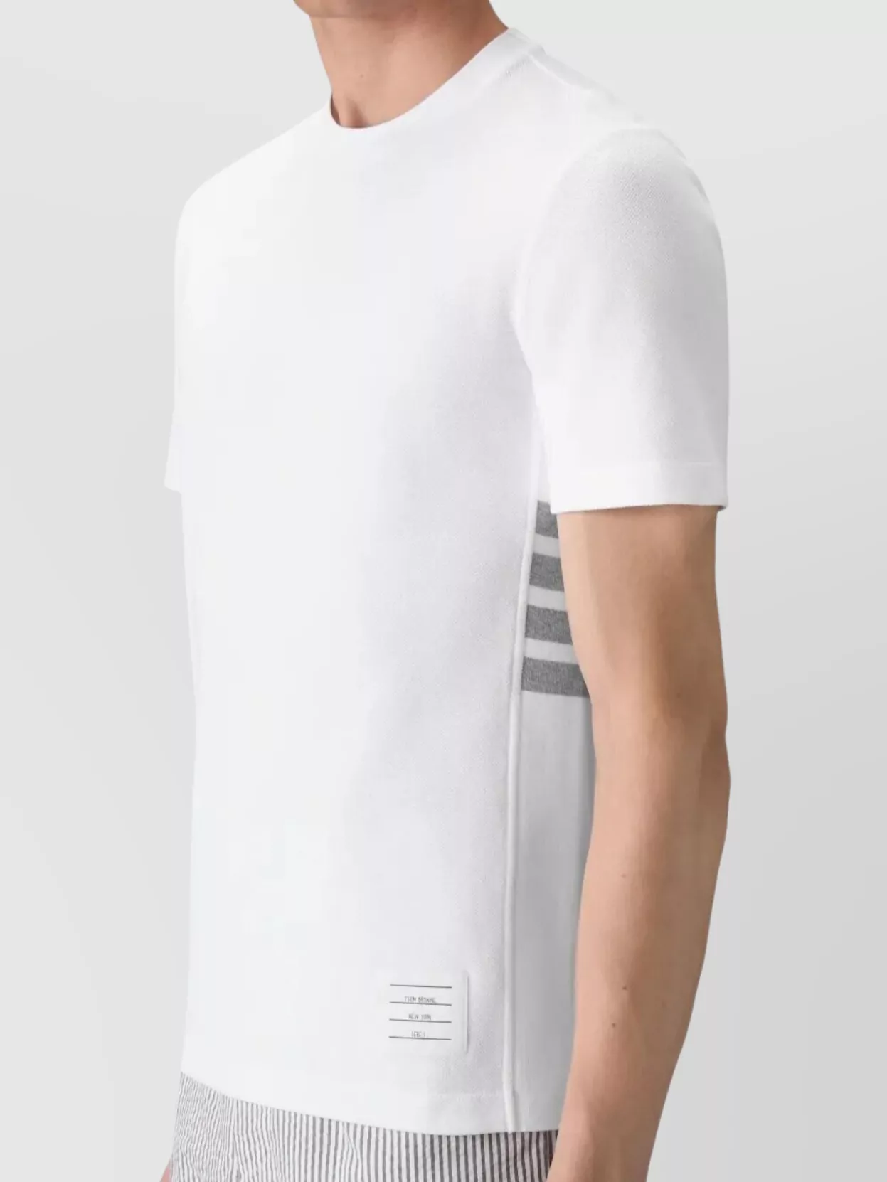 Thom Browne Piqué Crew Neck Short Sleeve T-Shirt