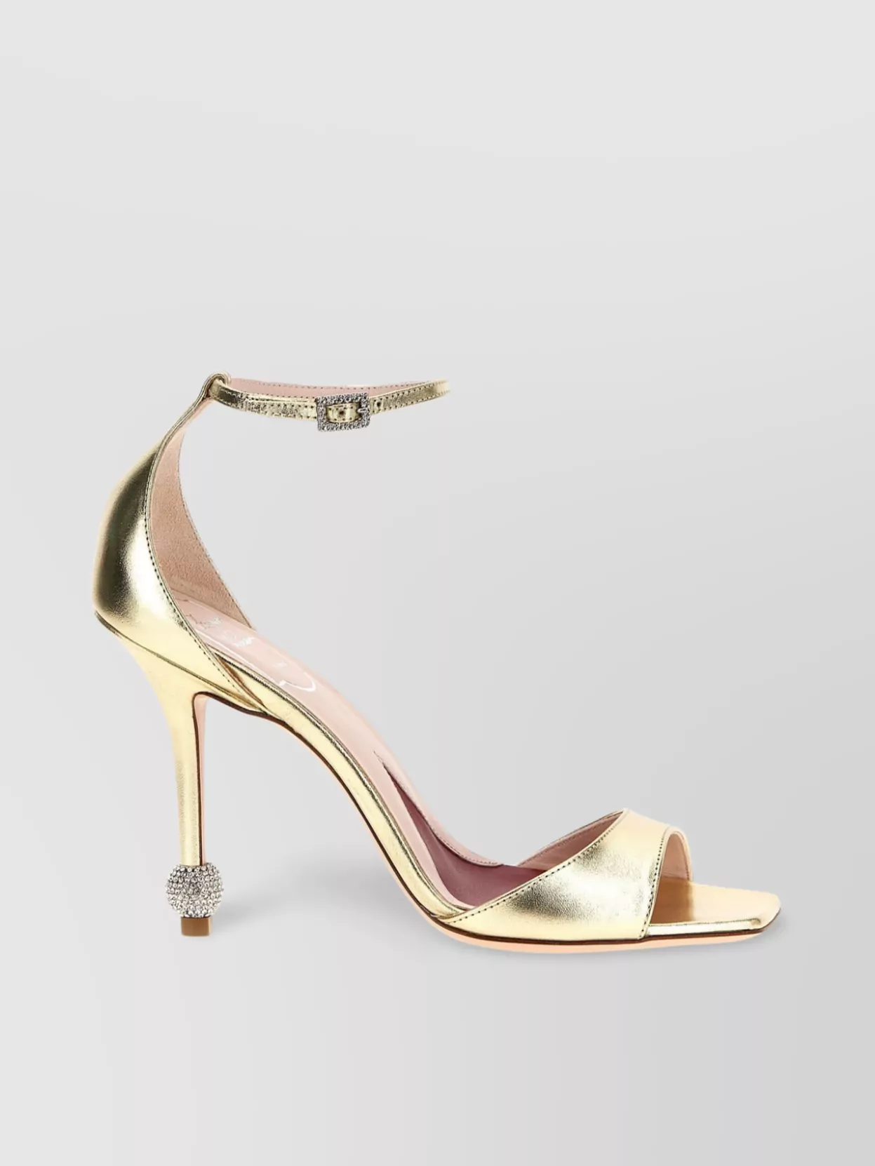 Roger Vivier 'embellished Heel Open Toe Square Sandals'