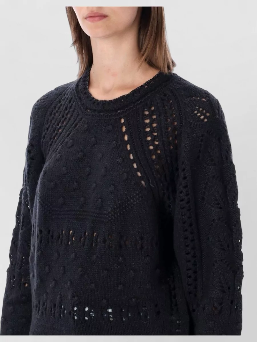 Isabel Marant Etoile Wool Pointelle Openwork Crew Neck Sweater
