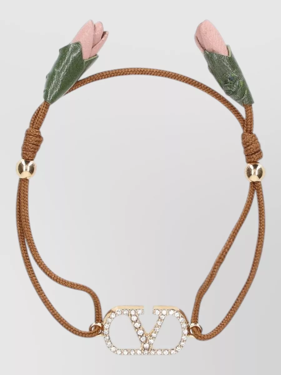 Valentino Garavani Rhinestone Flower Chain Bracelet