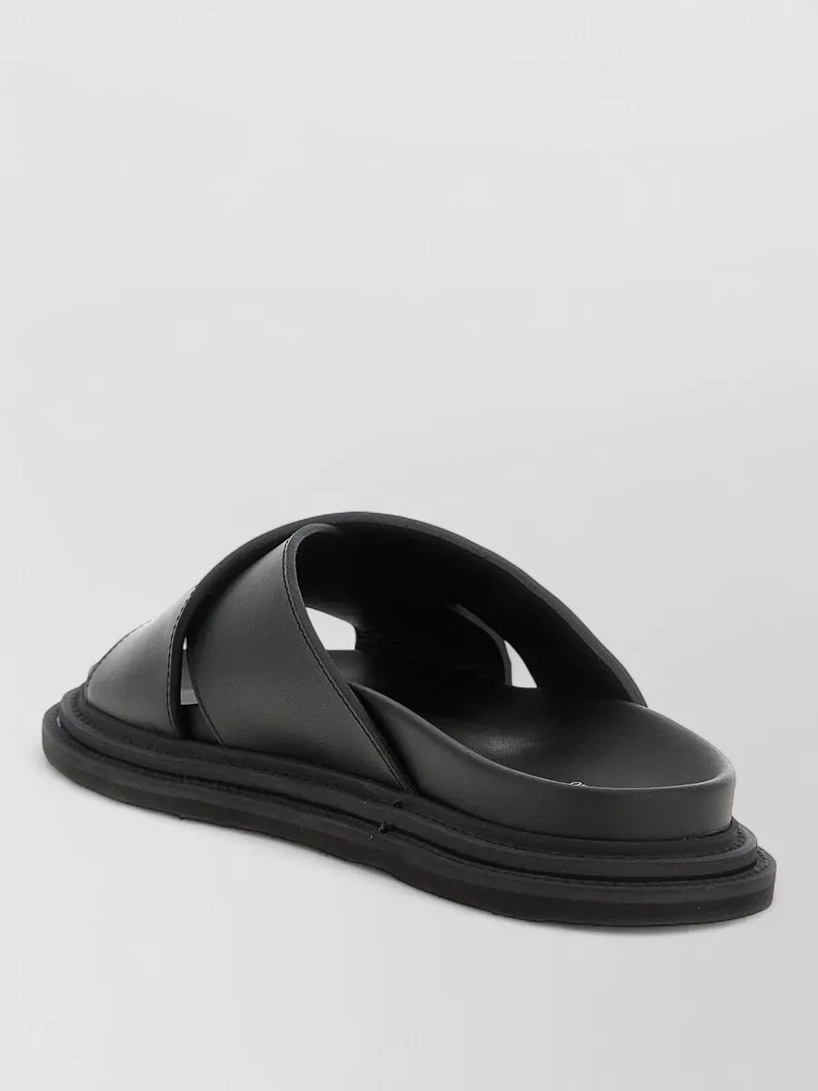 Moschino Leather Logo-Plaque Sandals