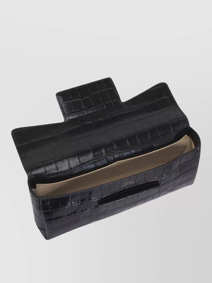 Totême Crocodile Embossed Leather Clutch