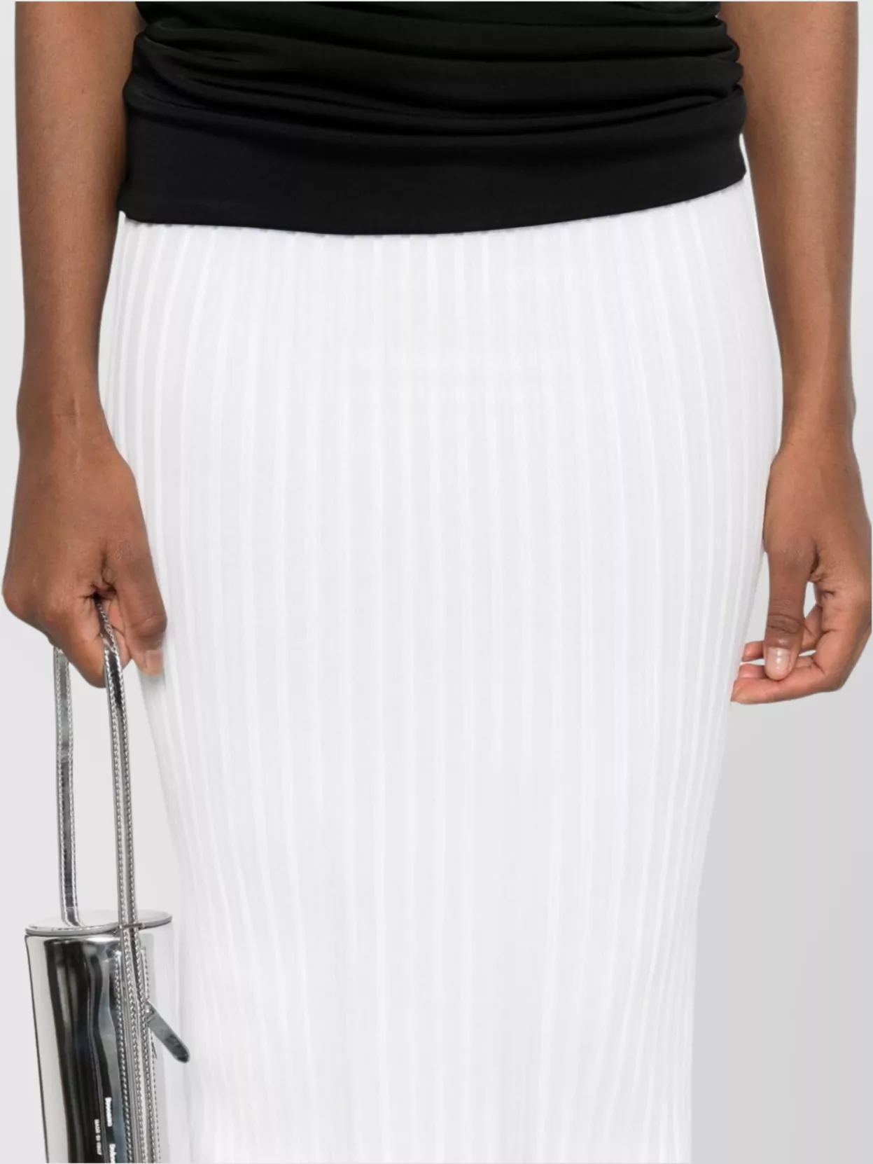 Max Mara Waistband Elastic High Midi Ribbed Sheer