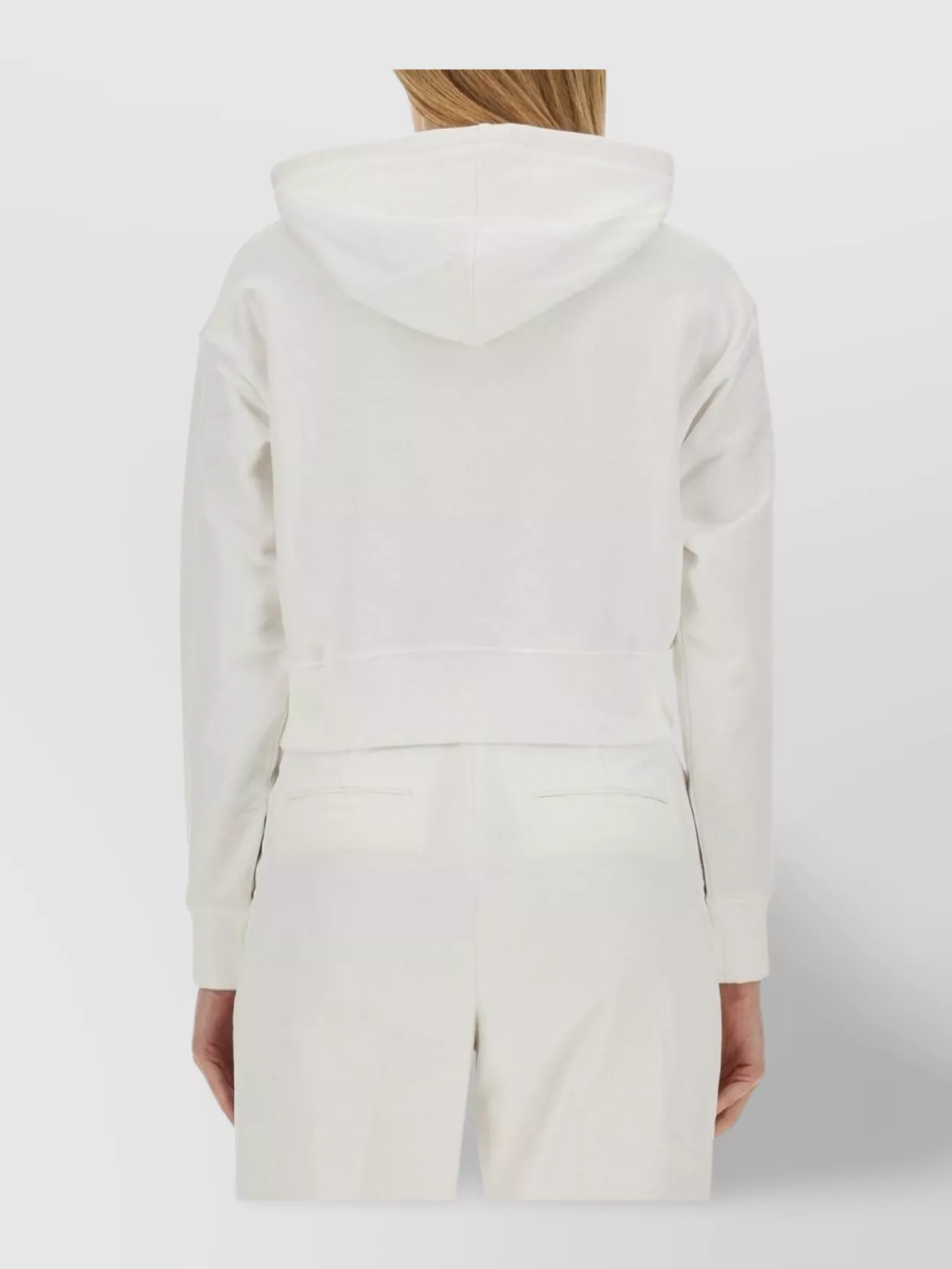 Michael Kors Logo Drawstring Hooded Knitwear With Ribbed Finish