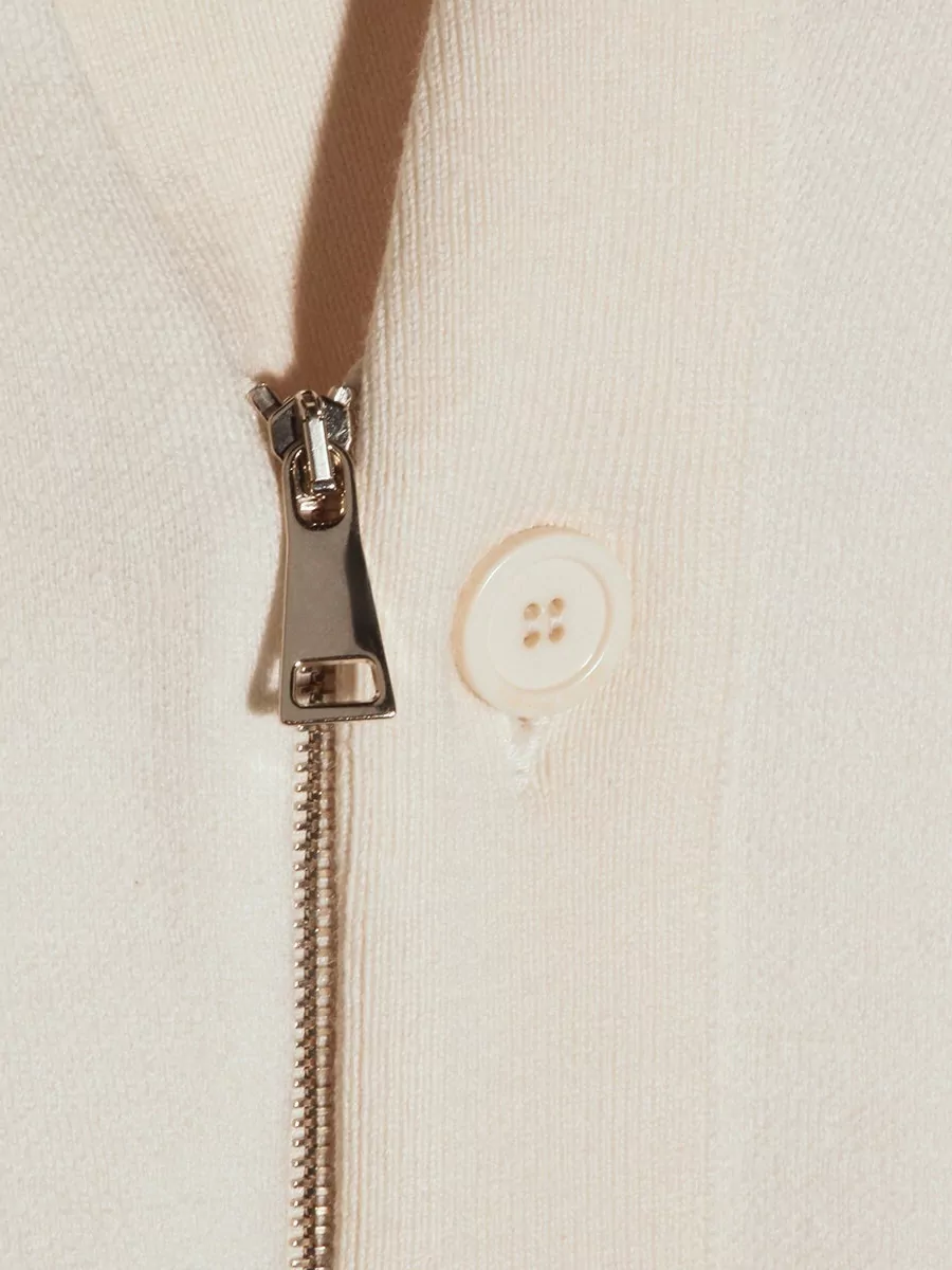 Fabiana Filippi Crewneck Knit Long Sleeves Ribbed Buttons Collar