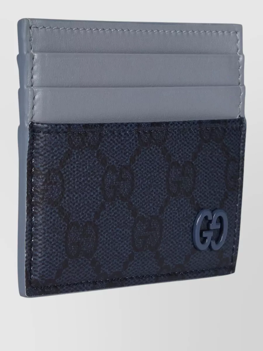 Gucci Compact Card Case Wallet Textured Finish