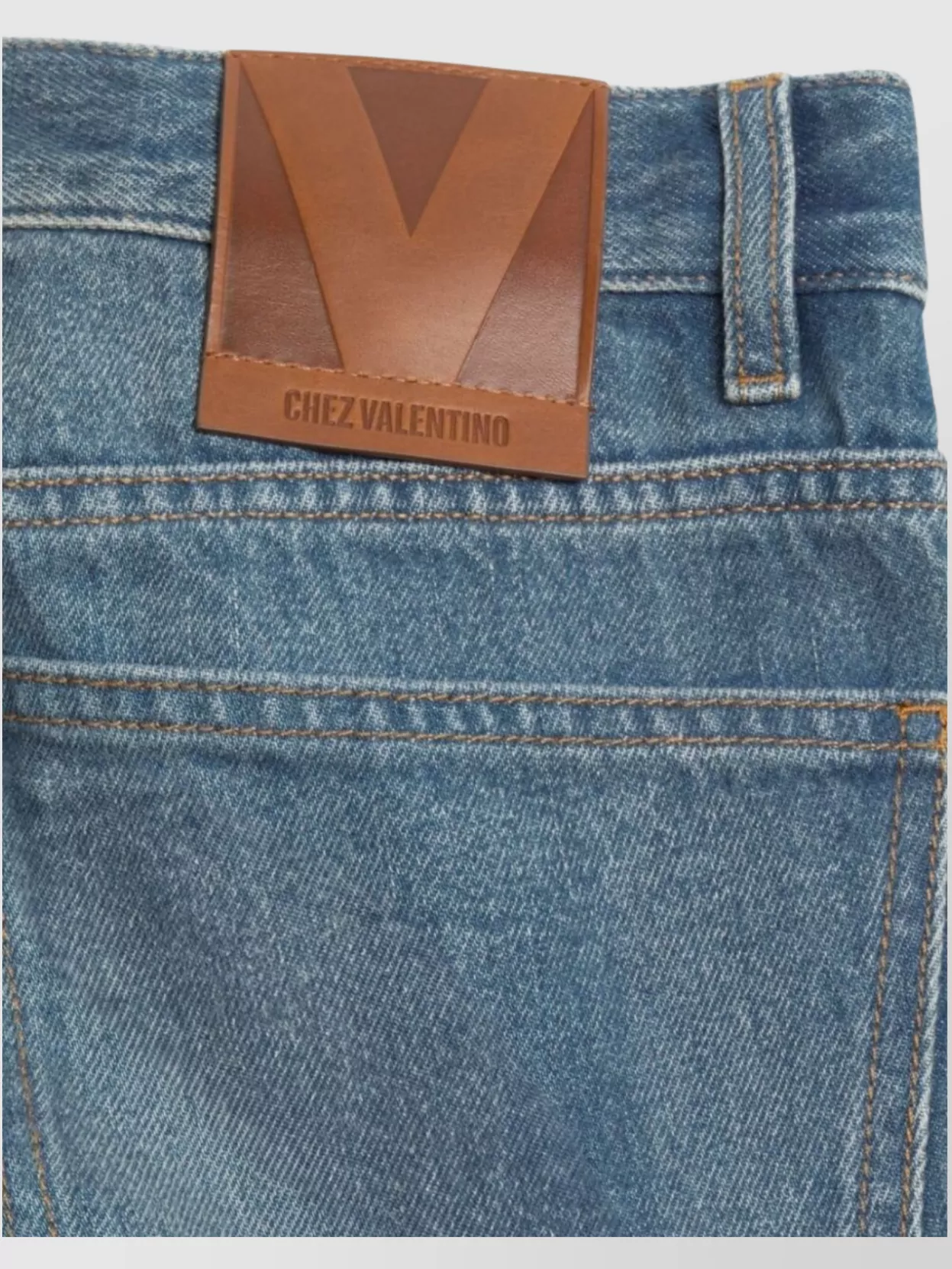 Valentino Denim Jeans Straight-Leg Embroidered Hem