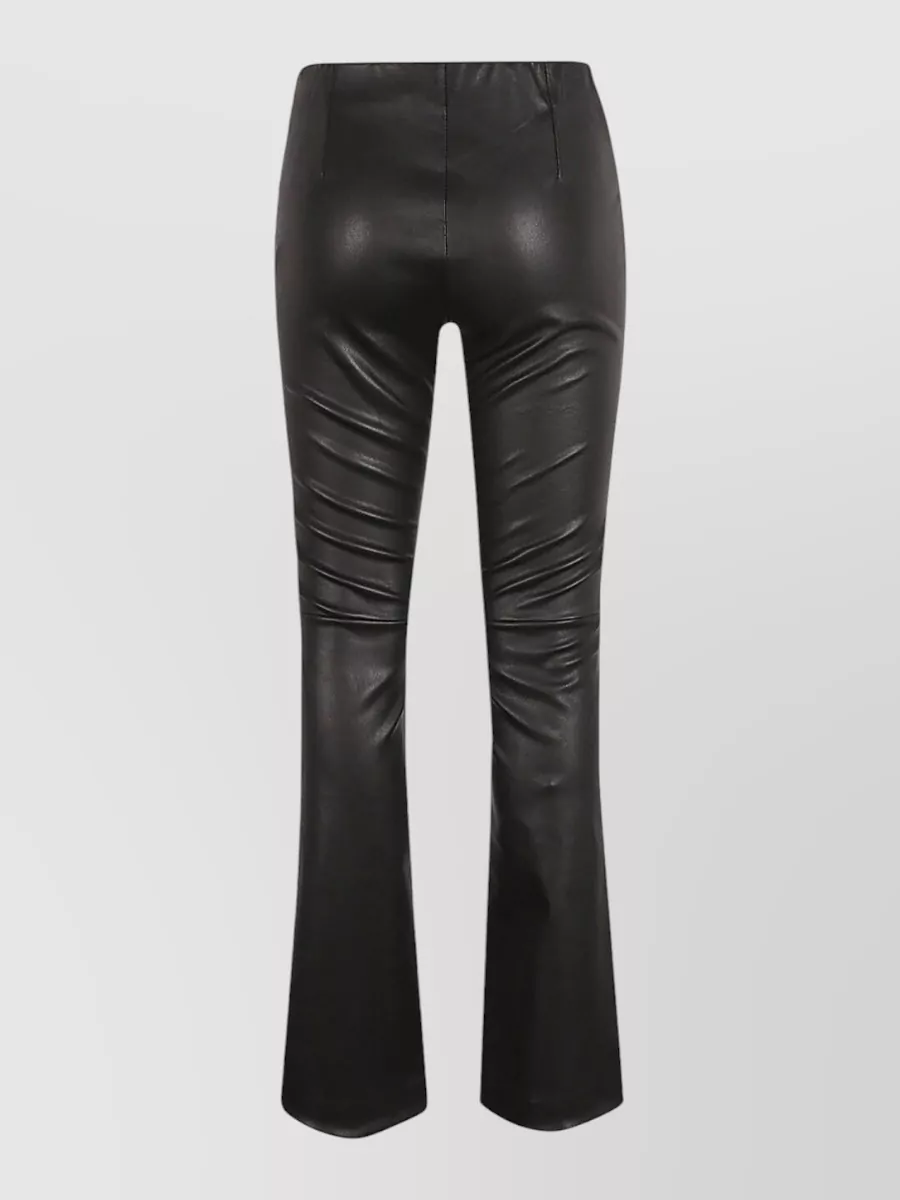 Via Masini 80 Faux Leather High-Rise Flared Trousers