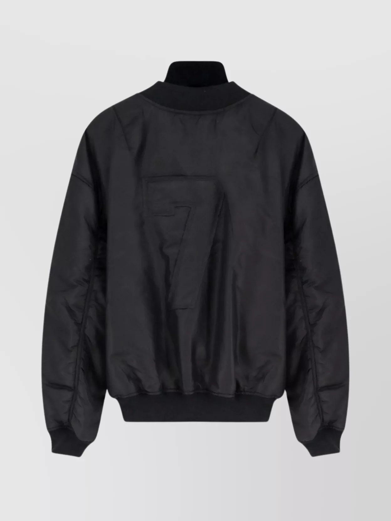 Ih Nom Uh Nit Padded Bomber Jacket With Ribbed Cuffs And Hem In Black