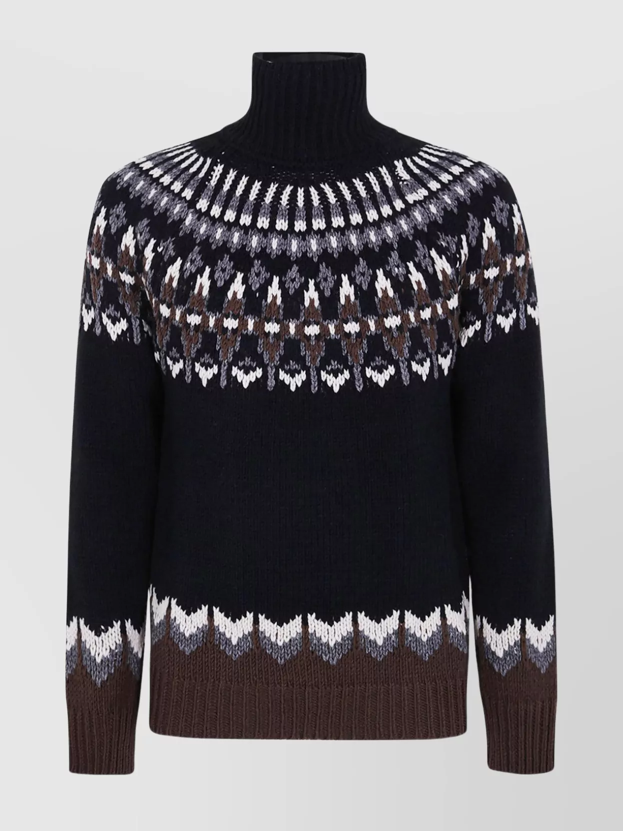 Dondup Turtle Neck Sweater With Fair Isle Pattern