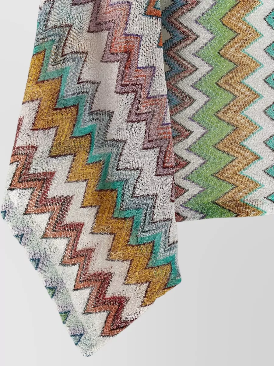 Missoni Metallic Zigzag Knit Short-Sleeve Top