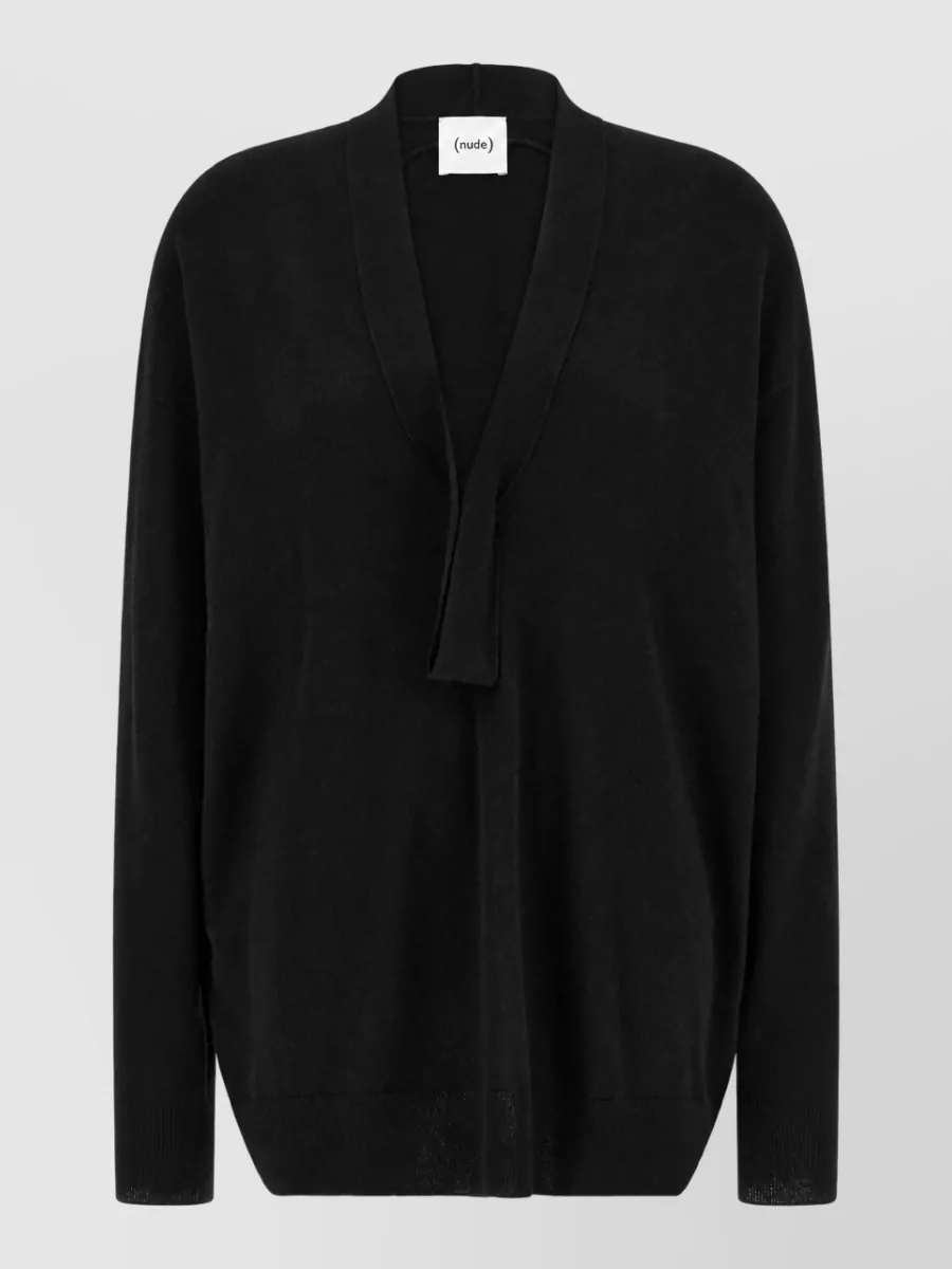 Nude cashmere v-neck ring-detail long-sleeve sweater