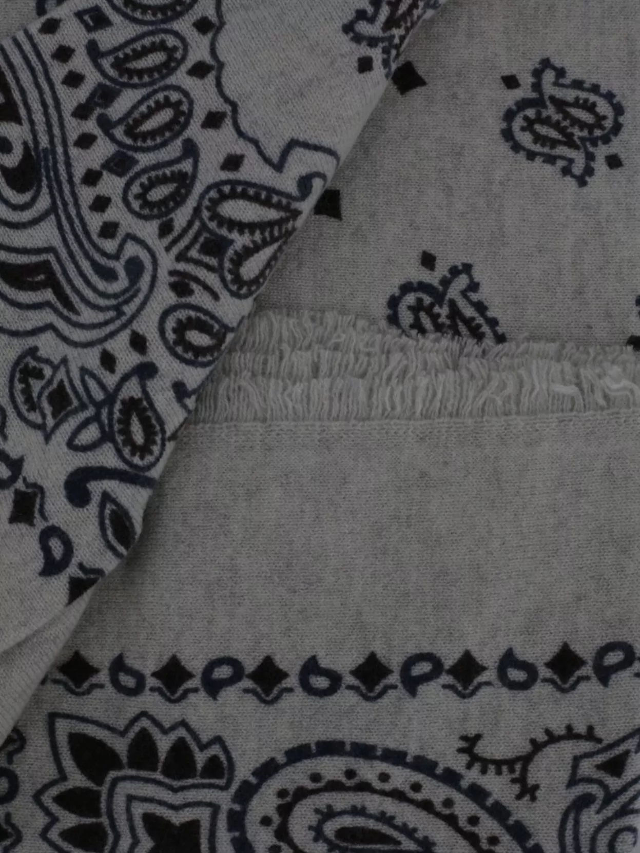 Kujten Fringed Edges Paisley Pattern Scarf