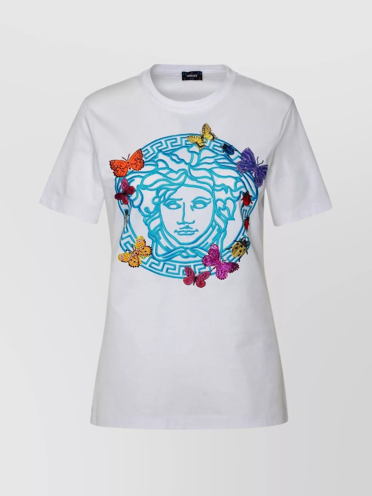 Shop Versace Medusa Cotton Tee-shirt Blanc