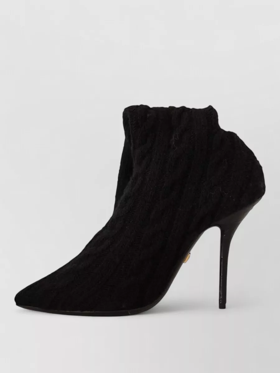 Dolce&Gabbana Cable-Knit Knee-High Sock Boots