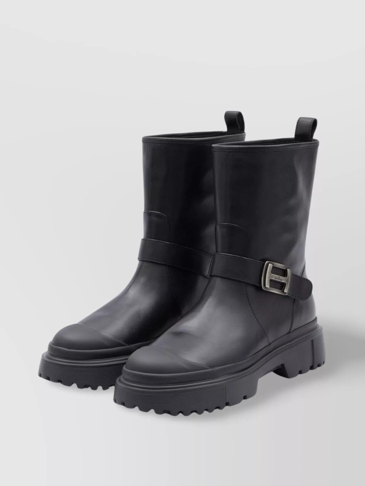 Hogan Biker Boots With Lug Rubber Sole