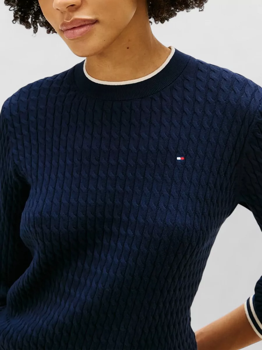 Tommy Hilfiger Fine Cable Knit Long Sleeve Sweater